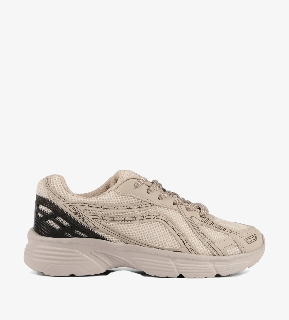 Tonny Black Kadın Bej Termo Taban Konforlu Bağcıklı Sneaker