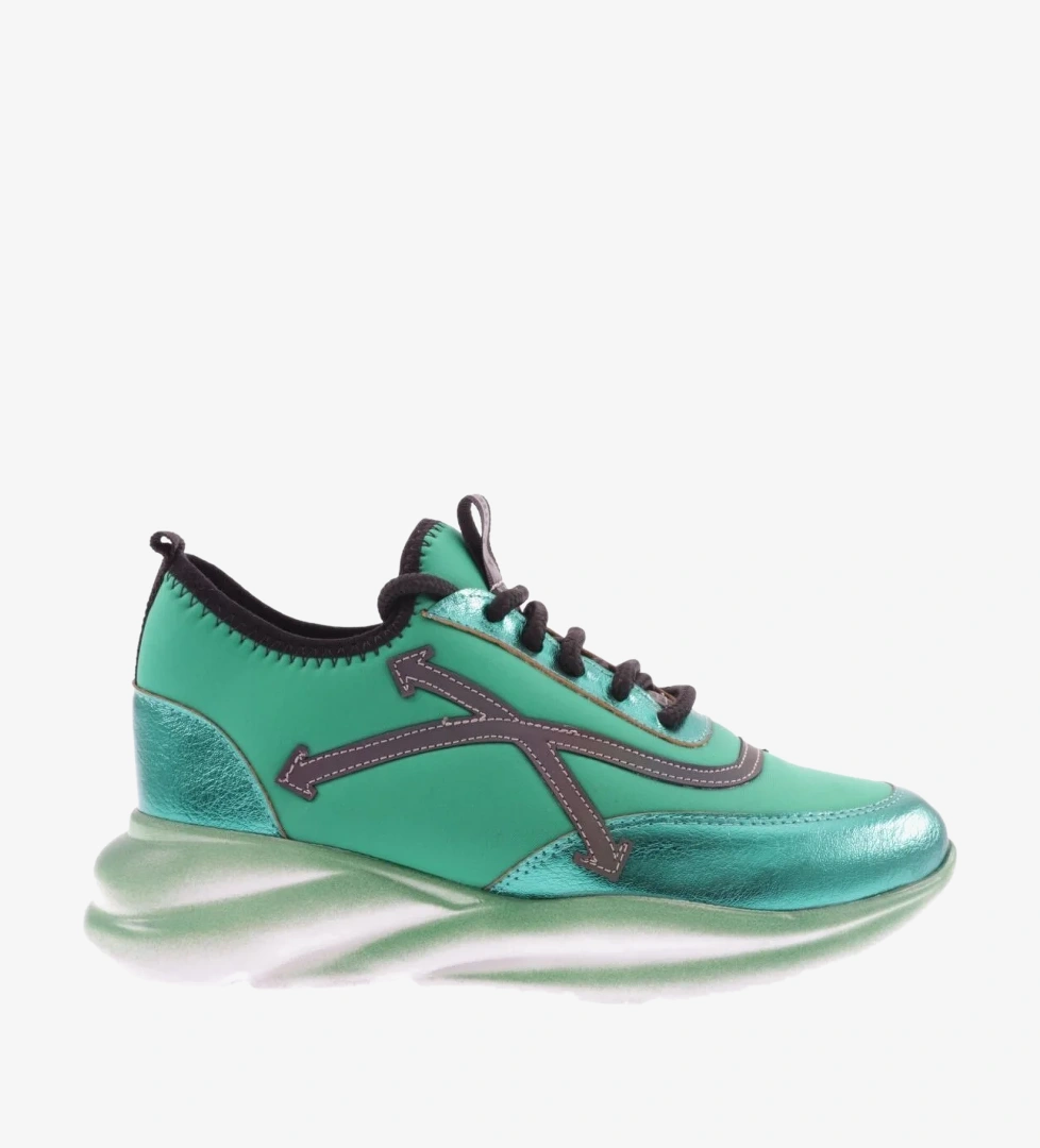 DGN 311 Kadin Kalin Taban Yazi Detayli Sneakers Ayakkabi