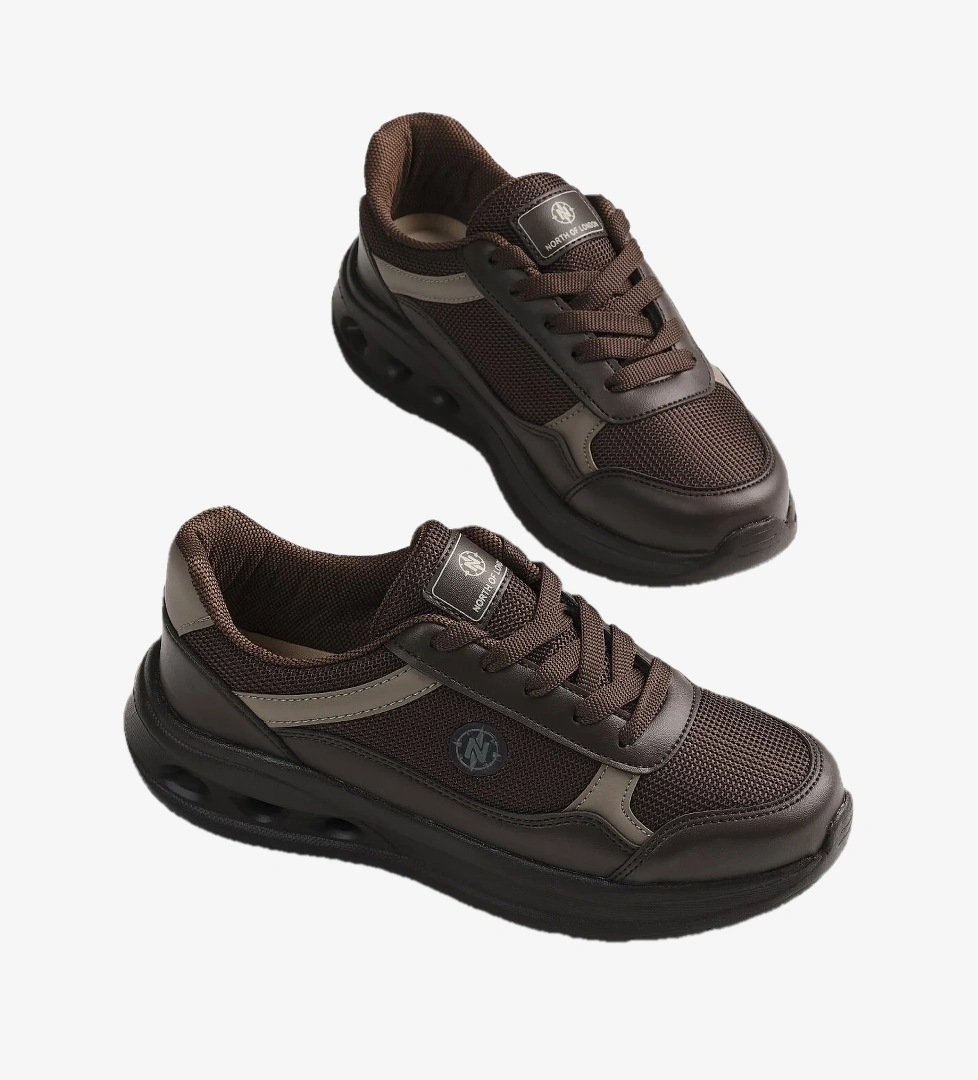 Tonny Black Kadın Kahve Vizon Faylon Taban Rahat Bağcıklı Sneaker