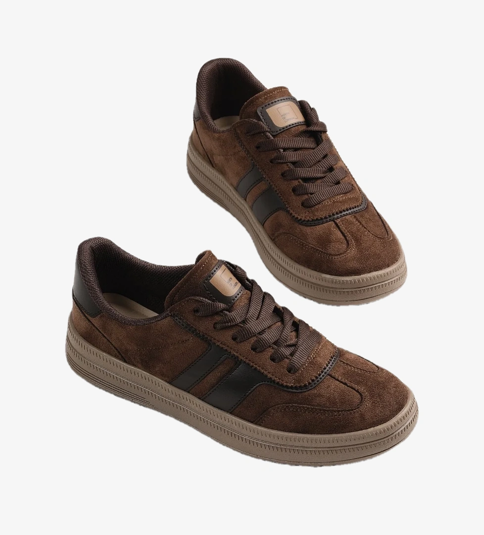Tonny Black Kadın Kahve Kahve Rahat Kalıp Kaymaz Taban Sneaker