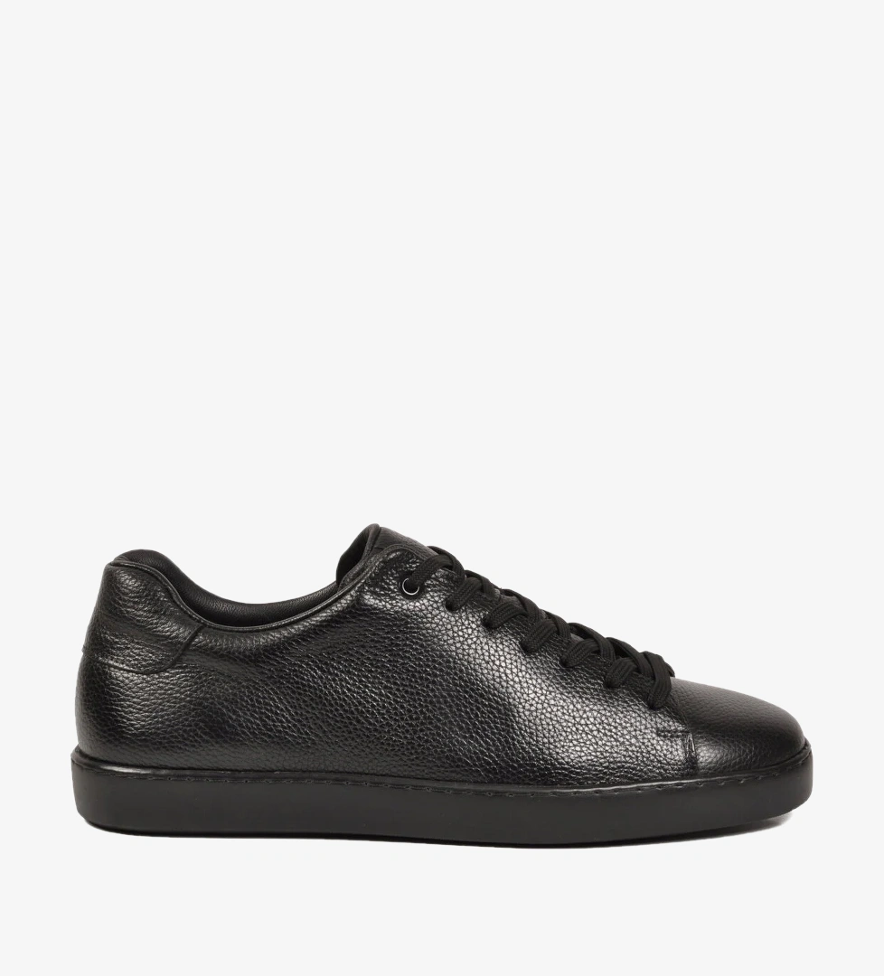 Ayakmod Siyah Floter Büyük Numara Hakiki Deri Erkek Casual Ayakkabı Sneaker 751M21 M