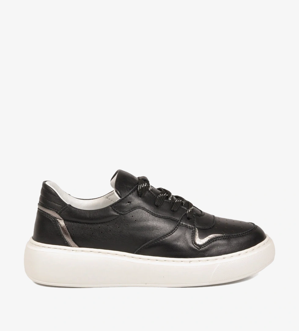Voyager Siyah Hakiki Deri anatomik Tabanlı Kadın Casual Ayakkabı Sneaker Z202 Z