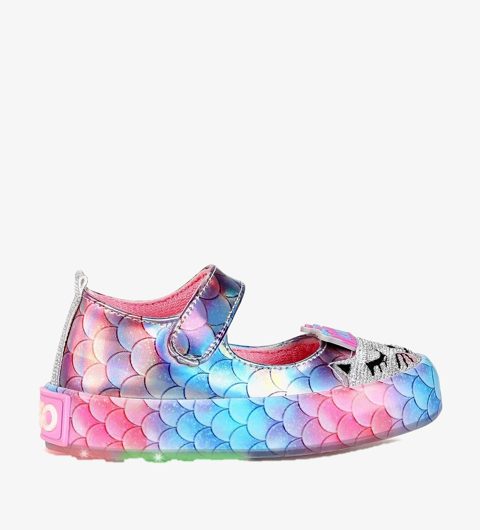Kiko Kids Solen Işıklı Cırtlı Kız Bebek / Çocuk Babet Ayakkabı Bebe Mavi