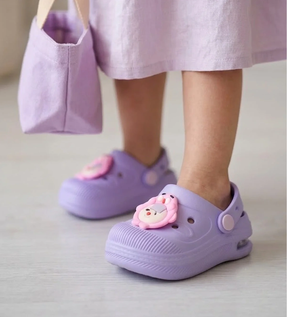 Ayakkabı Fuarı Elit MYS2316 Bebe-Patik Çocuk Emojili Işıklı Sabo Terlik Lila