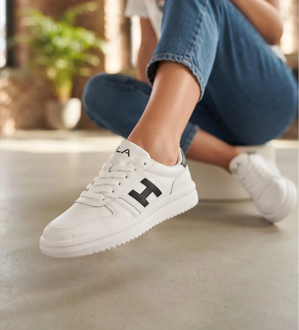 Ayakkabı Fuarı Elit ASQLA1457 Kadın Klasik Sneaker Beyaz - Siyah