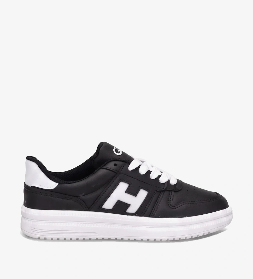 Ayakkabı Fuarı Elit ASQLA1457 Kadın Klasik Sneaker Siyah - Beyaz