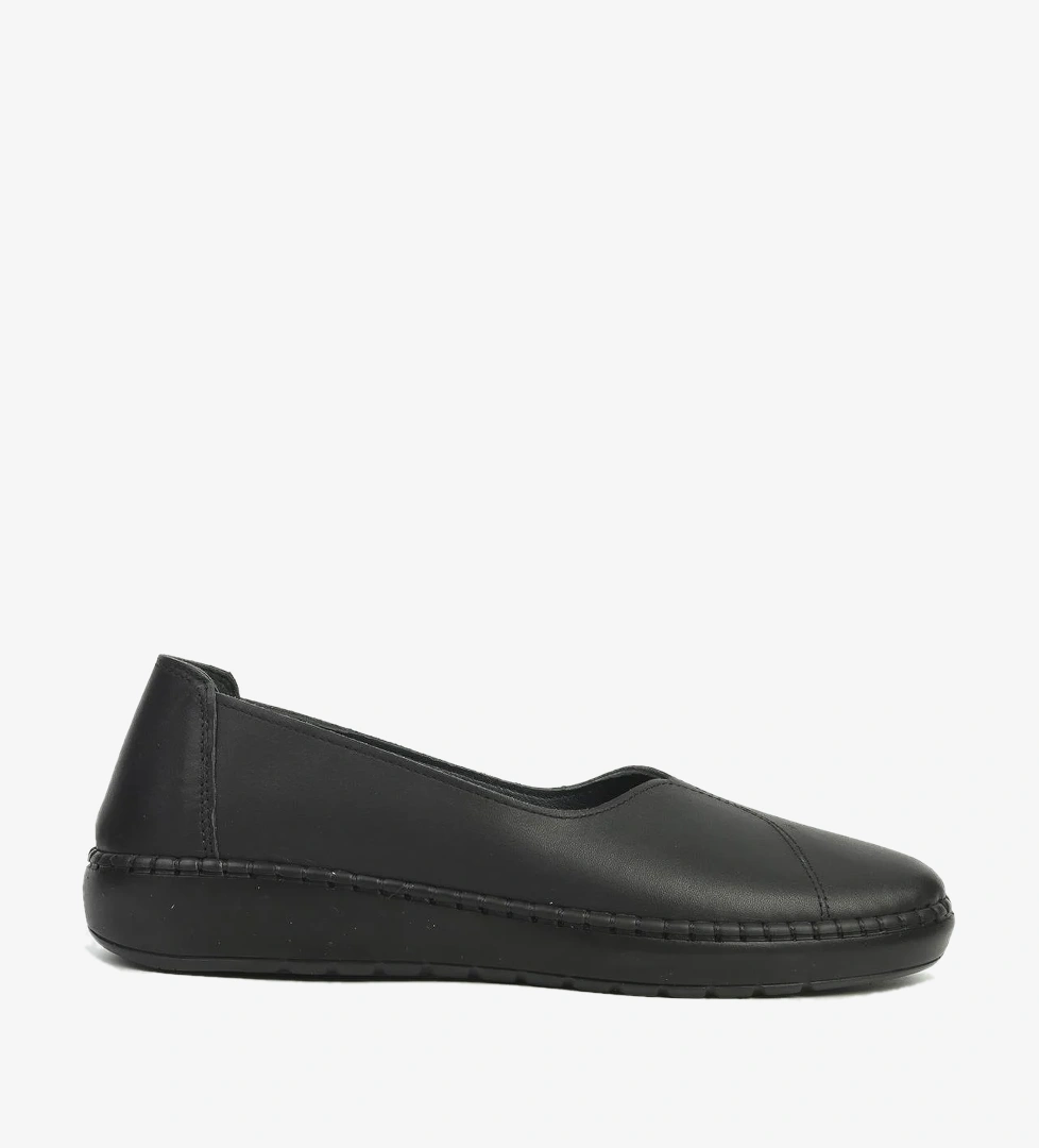 Pierre Cardin Hakiki Deri Siyah Kadın Babet PC-55717