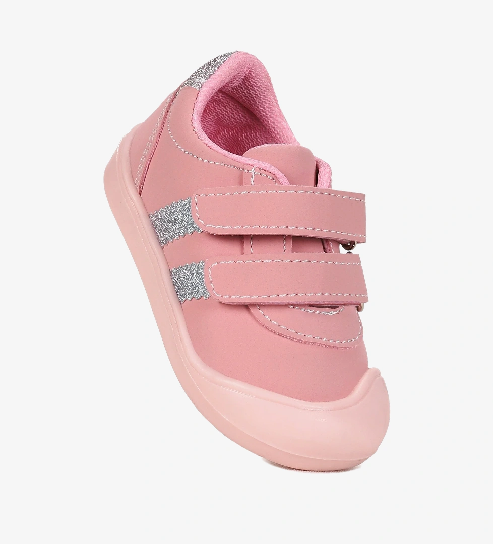 Kiko Kids Puzi İlk Adım Cırtlı Kız Bebek Günlük Ayakkabı Pembe
