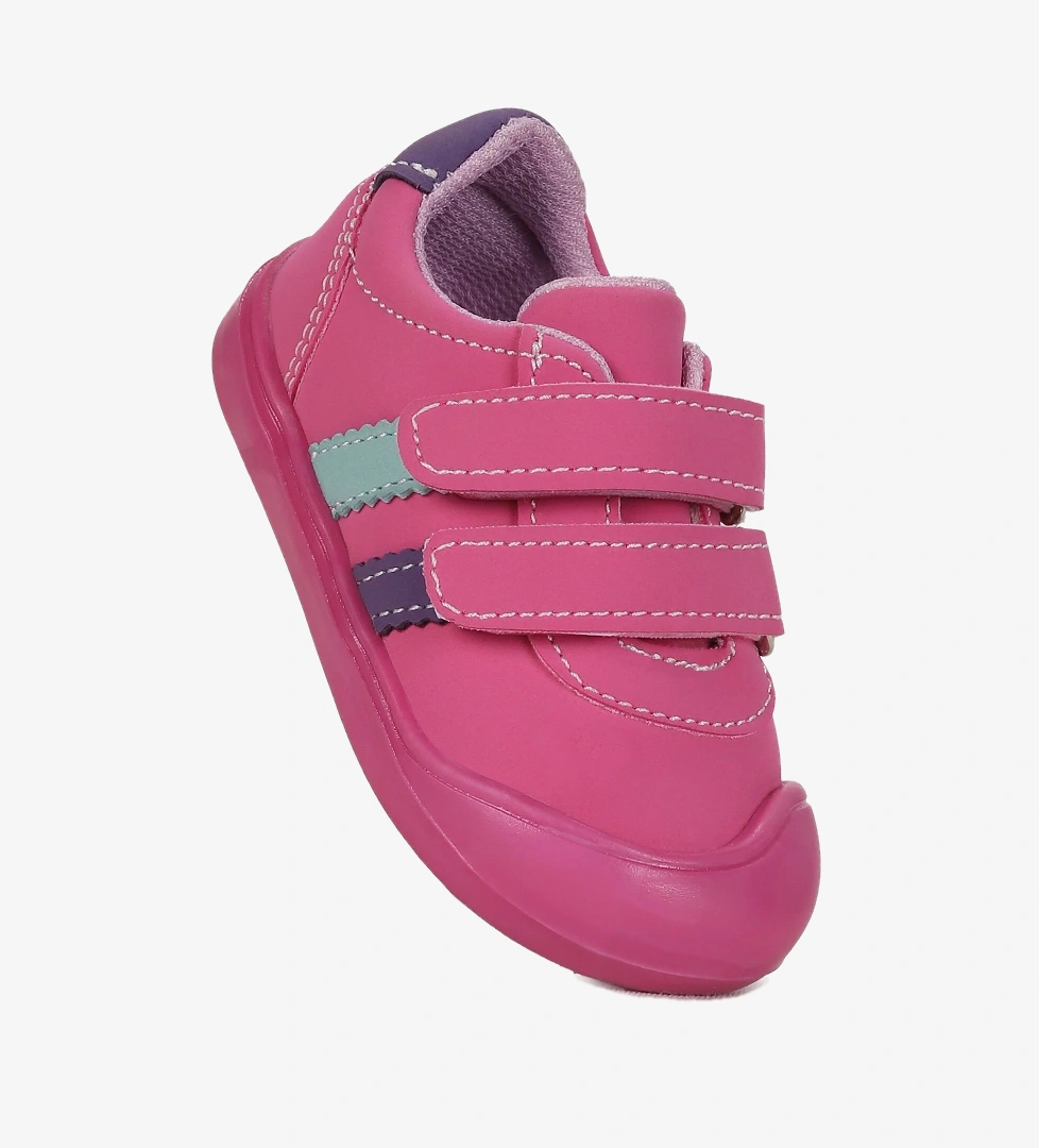 Kiko Kids Puzi İlk Adım Cırtlı Kız Bebek Günlük Ayakkabı Fuşya