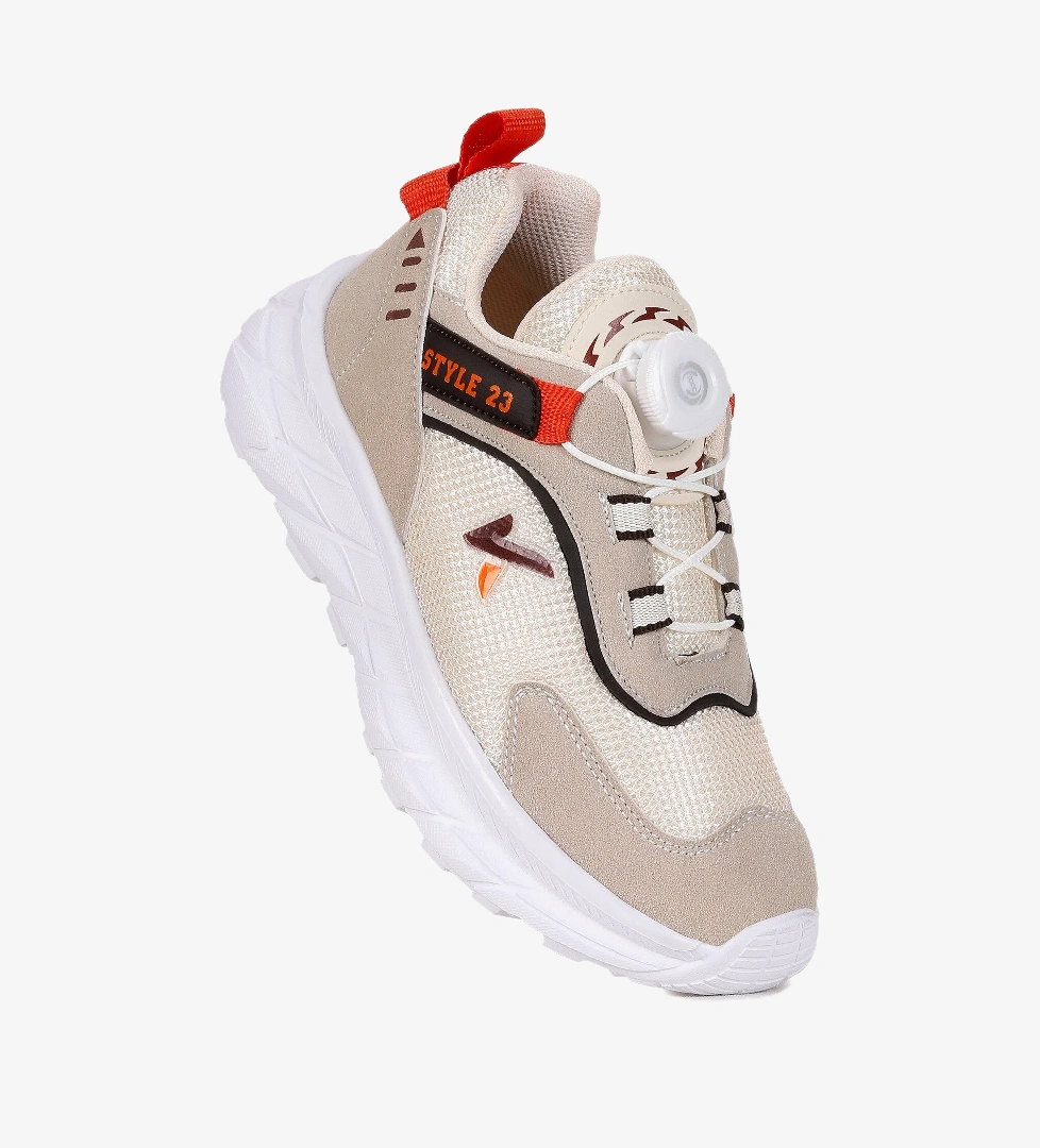 Kiko Kids Lace Bağcık Mekanizmalı Erkek Çocuk Spor Ayakkabı Bej - Kahve