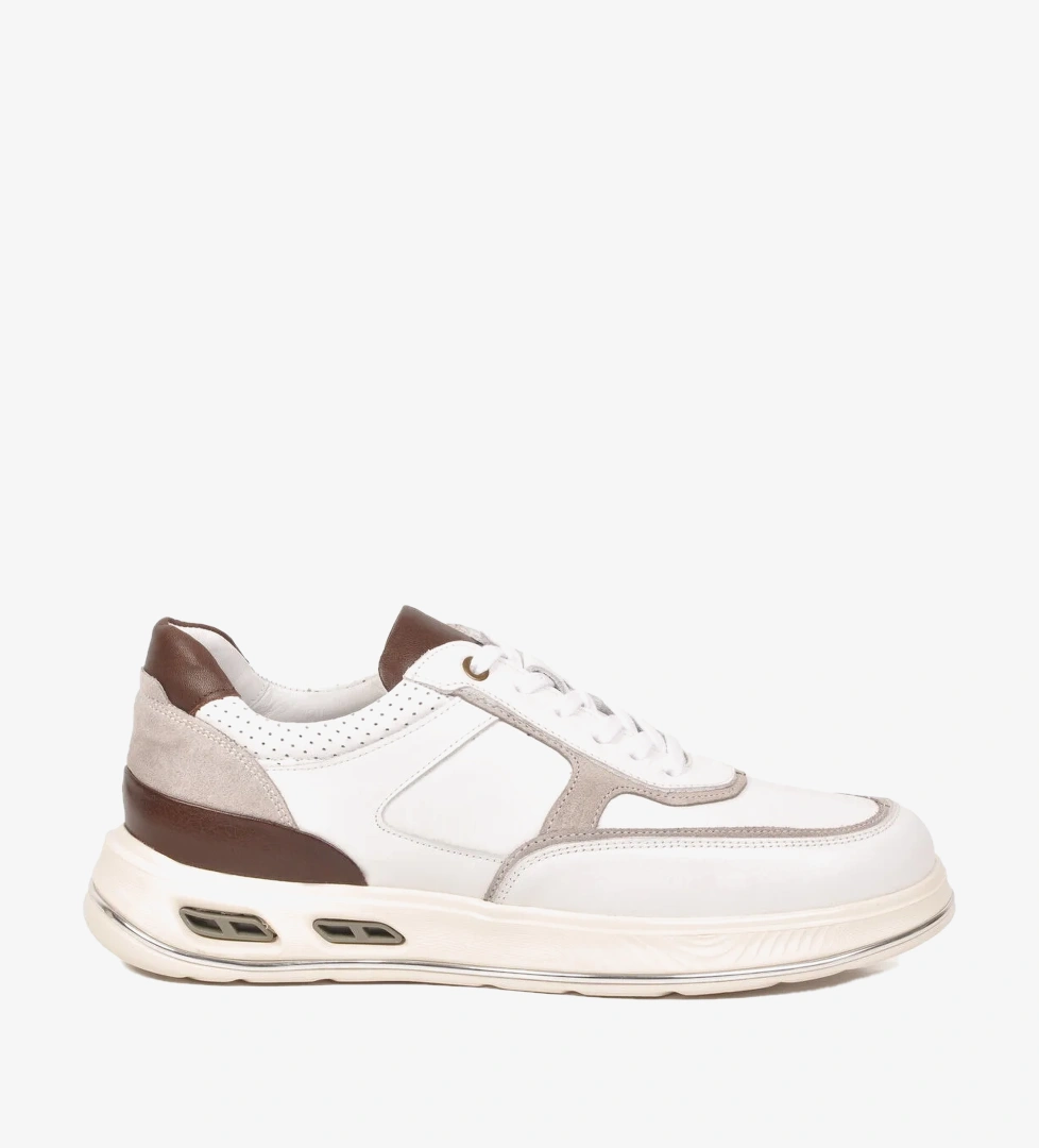 Voyager Beyaz Hakiki Deri Memory Foam Erkek Sneaker