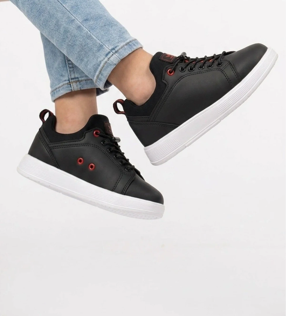 Walkway Siyah Kırmızı Lastik Bağcıklı Erkek Çocuk Sneaker