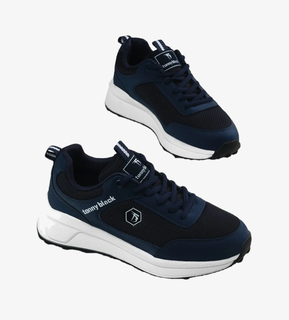 Tonny Black Unisex Lacivert Rahat Kalıp Esnek Ortopedik Sneaker
