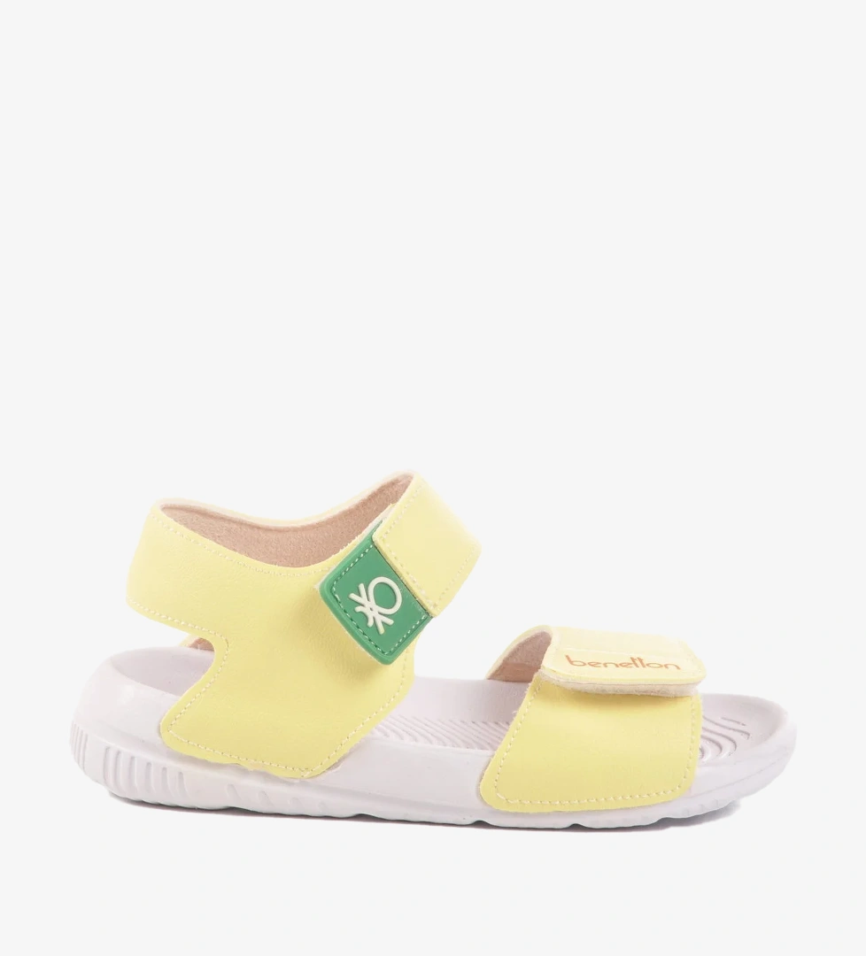 United Colors of Benetton Sarı Cırtlı Kız Bebek Sandalet BN-1252 B