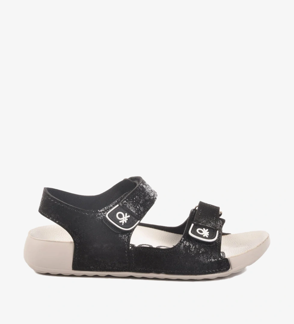 United Colors of Benetton Siyah Cırtlı Hafif Kız Çocuk Sandalet BN-1419 F