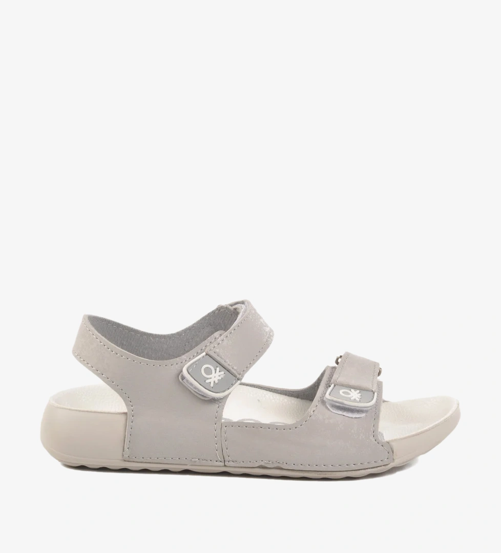United Colors of Benetton Gri Cırtlı Hafif Kız Çocuk Sandalet BN-1419 F