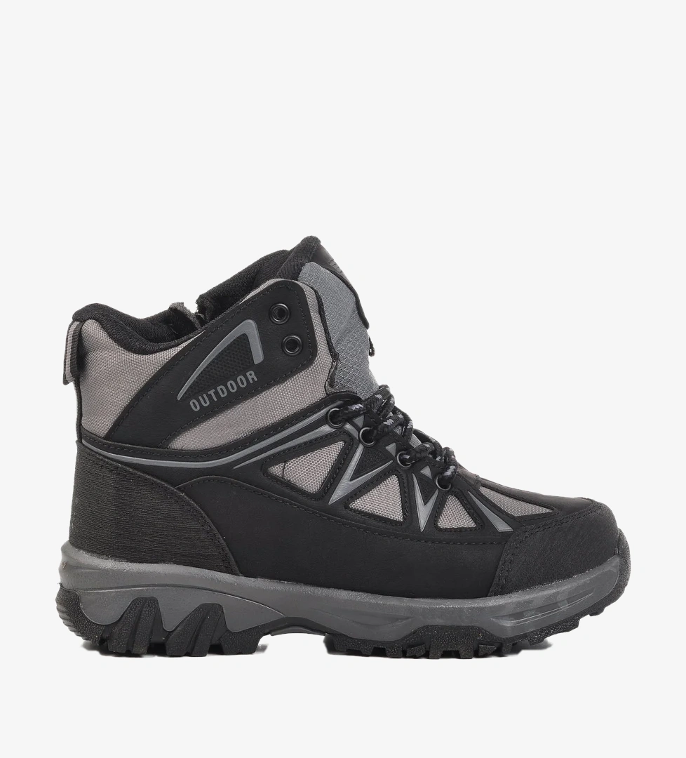Ayakmod Siyah Füme Polarlı Kaymaz Çocuk Outdoor Bot 2301 F