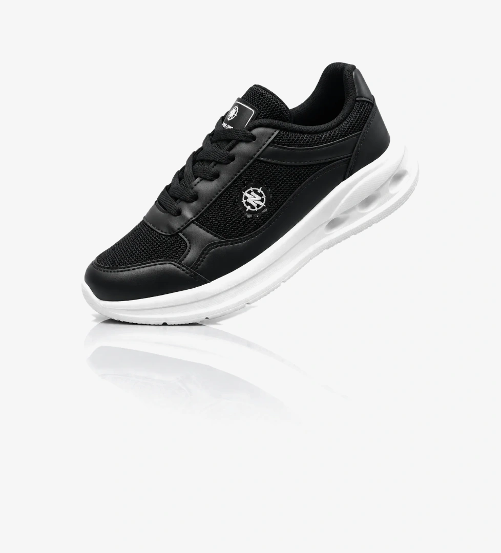 Tonny Black Kadın Siyah Beyaz Faylon Taban Rahat Bağcıklı Sneaker