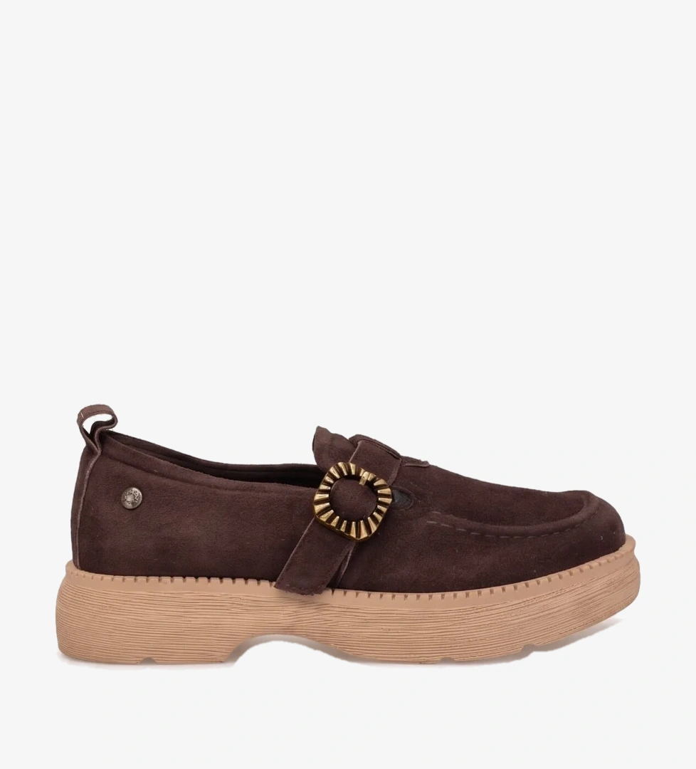 Mammamia D26KA-3170 Kadın Hakiki Deri Casual Ayakkabı Kahve