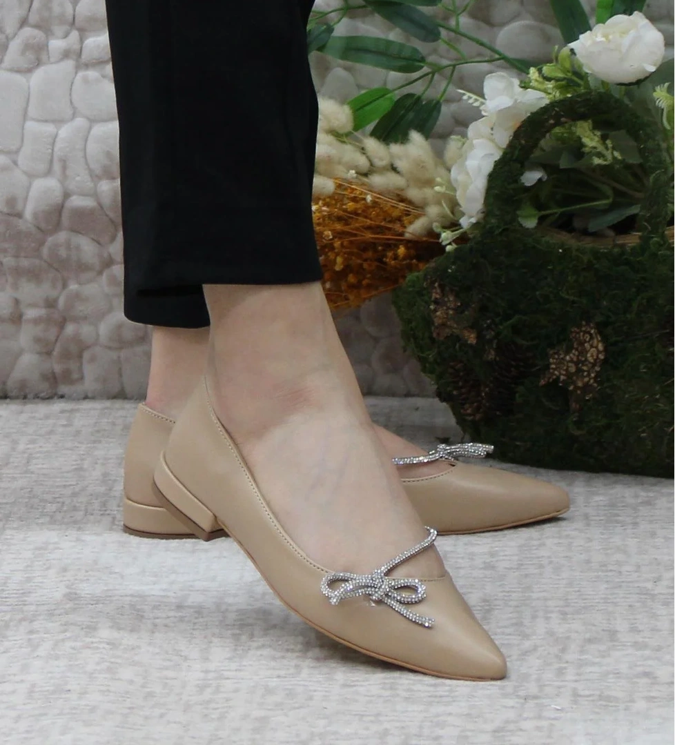 Mehmet Mete 61-17 Fashion Taşlı Kadın Babet