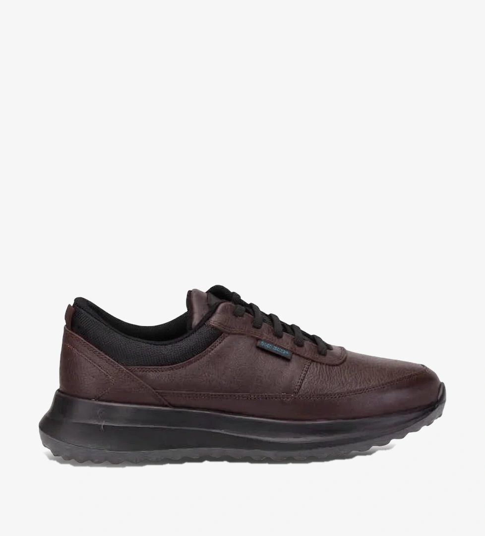 King Paolo L1378 Erkek Hakiki Deri Memory Foam Klasik Sneaker Kahverengi