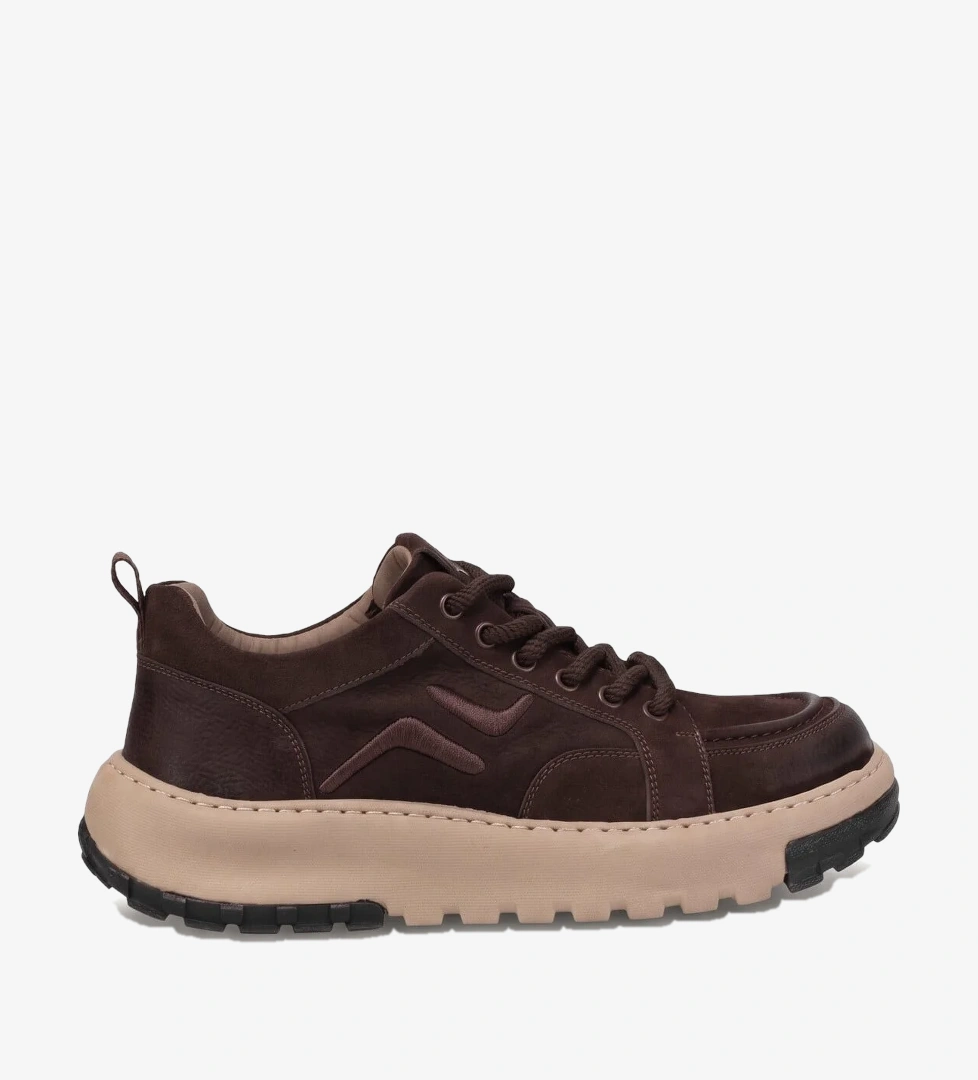 Guja 26BLG552 Erkek Hakiki Nubuk Deri Klasik Sneaker Kahverengi