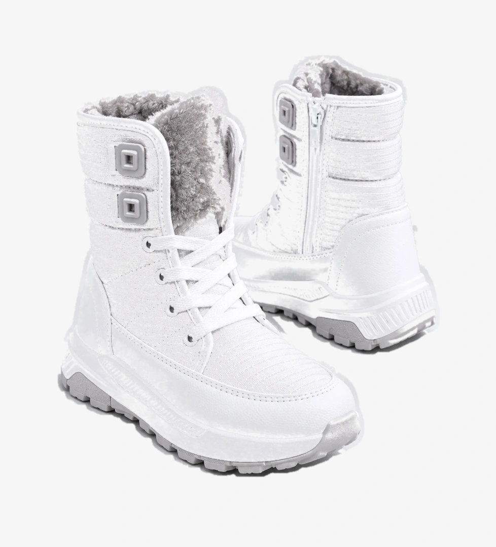 Slipcat Unisex Çocuk, Kaymaz Tabanlı, Bağcıklı, Termal, Kışlık Kar Botu