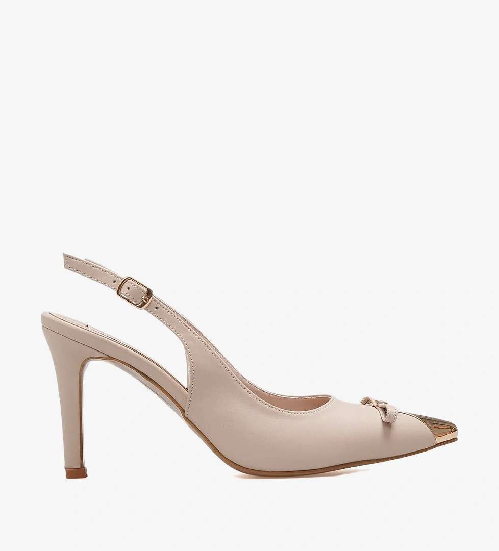 KUUM Kadın İnce Topuklu Stiletto Ayakkabı 26k K145-25882 Bej