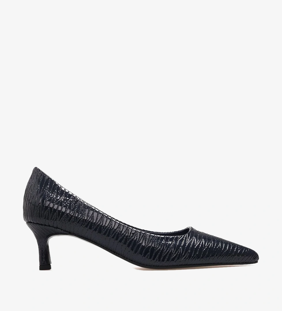 KUUM Kadın Stiletto Ayakkabı 26y K70-4318 Lacivert Rugan