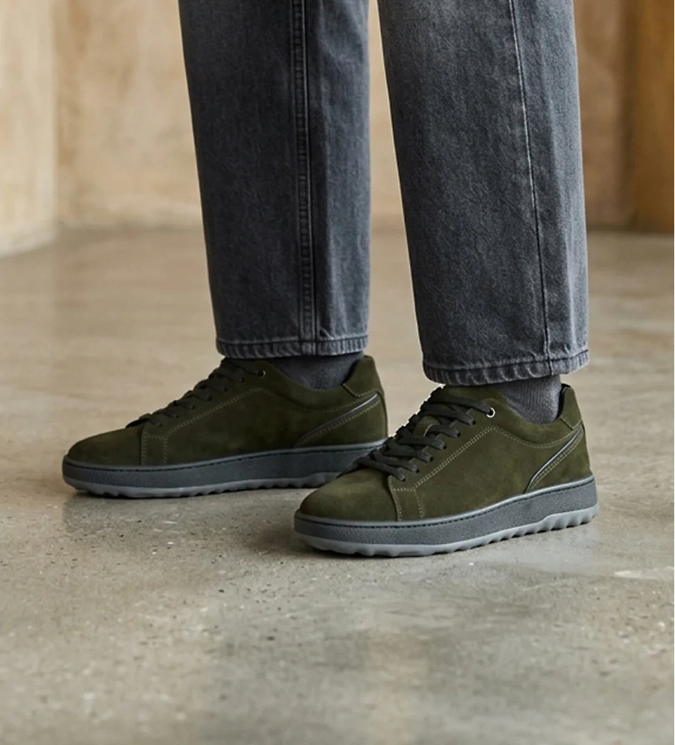 Ziya Erkek Hakiki Deri Sneaker 1631064ZOZY342 Haki