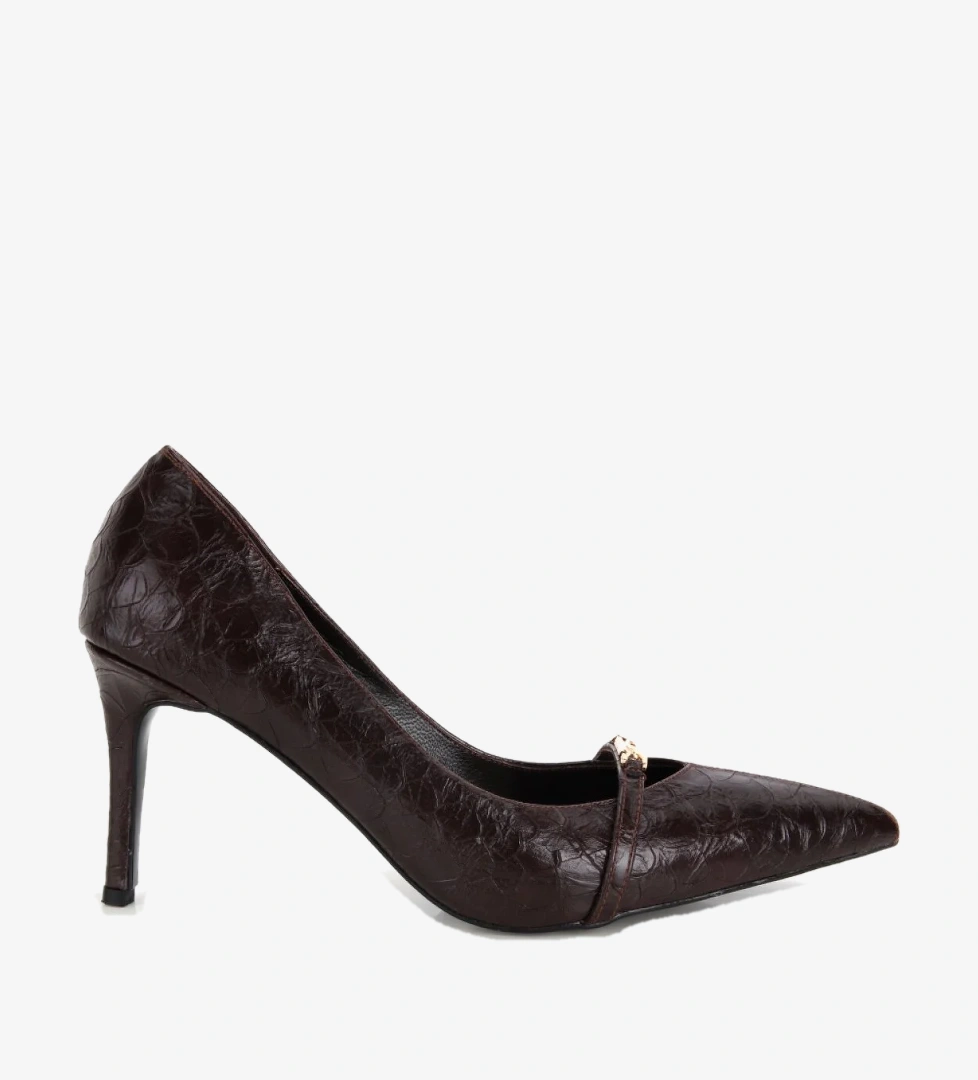 Hotiç Zincir Detayli Ince Topuklu Stiletto