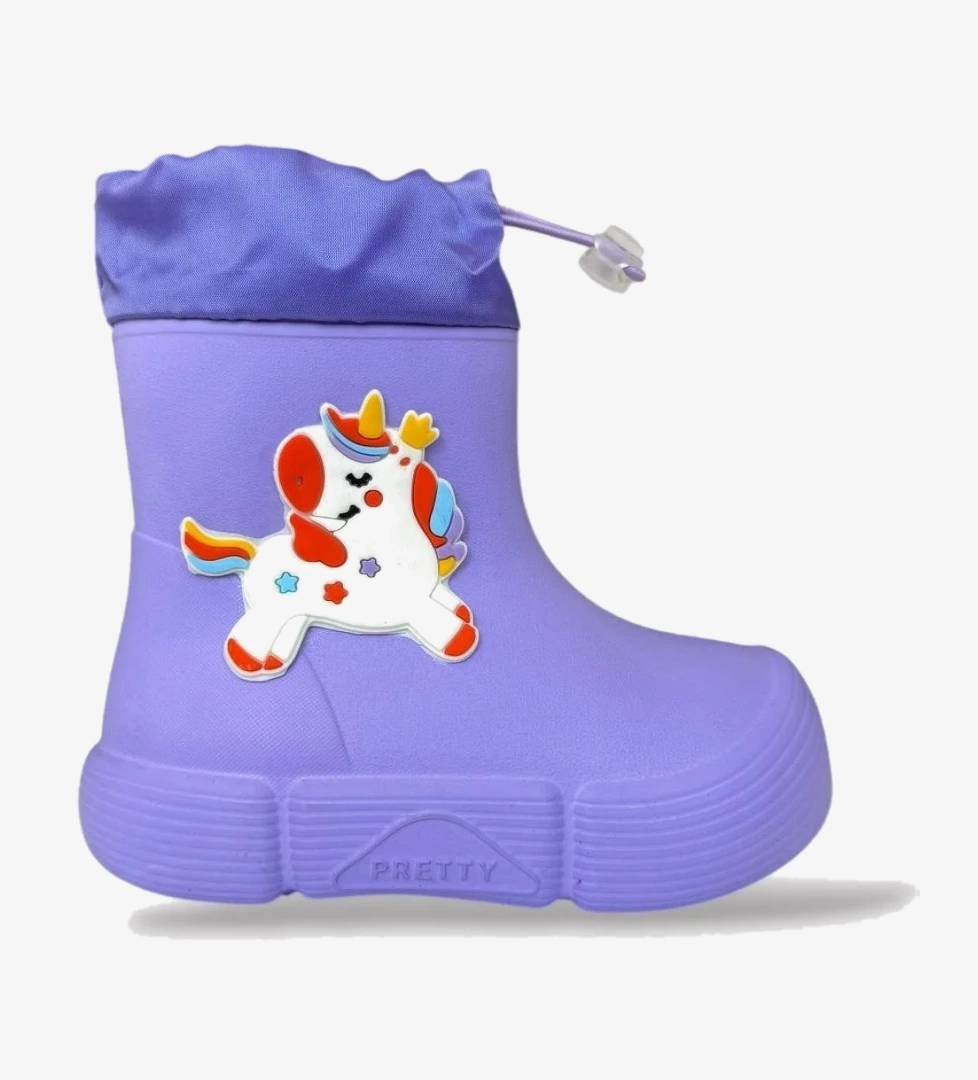 Letoon Letoon Pretty 01 Ici Kurklu Unicorn Desenli Kalin Tabanli Kislik Cizme