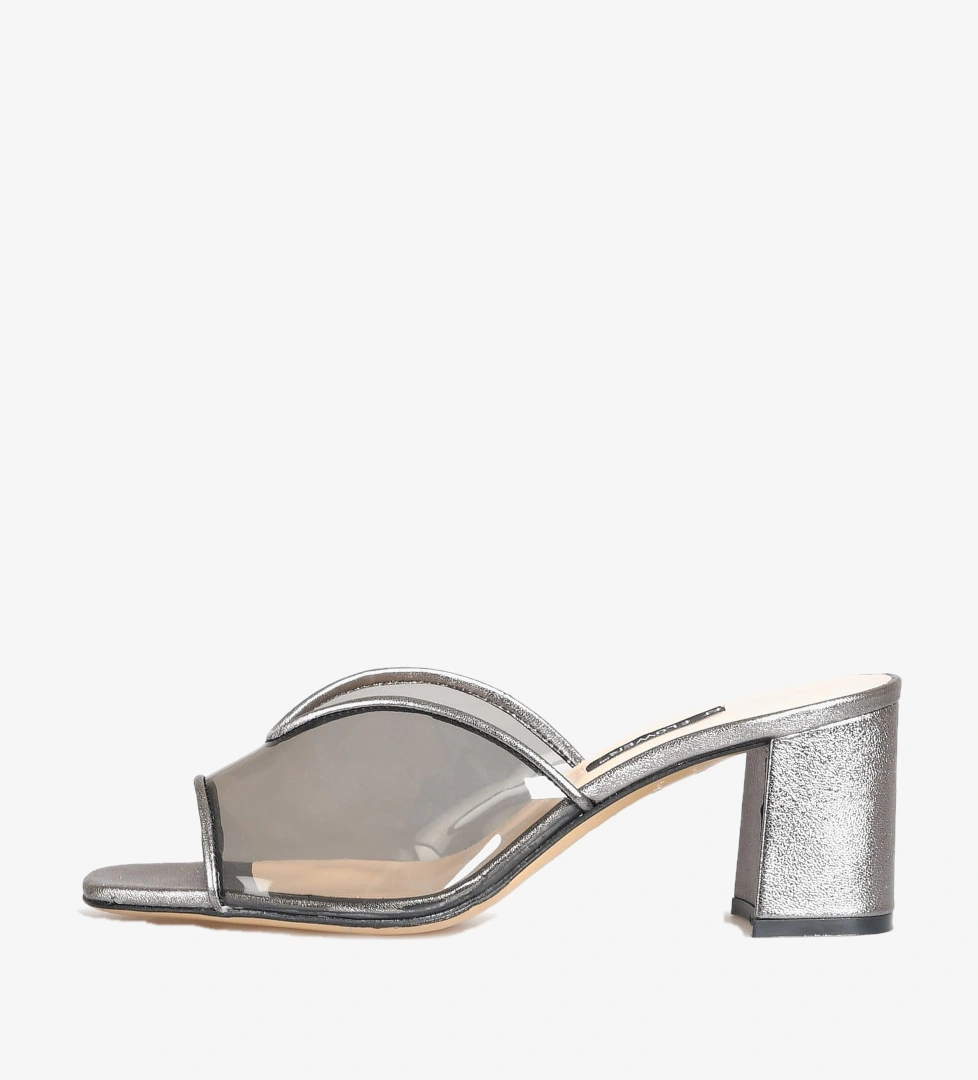 Flower Flower Seffaf Bronz Şeffaf Topuklu Kadın Terlik Flowershoes'te! Seffaf - 1. görsel