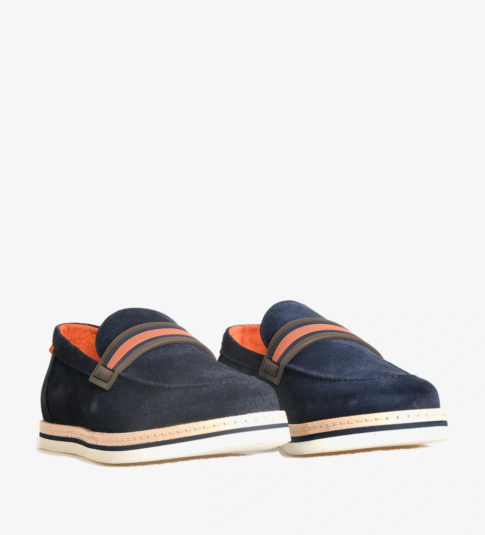 Lacivert Süet Erkek Loafer Ayakkabı