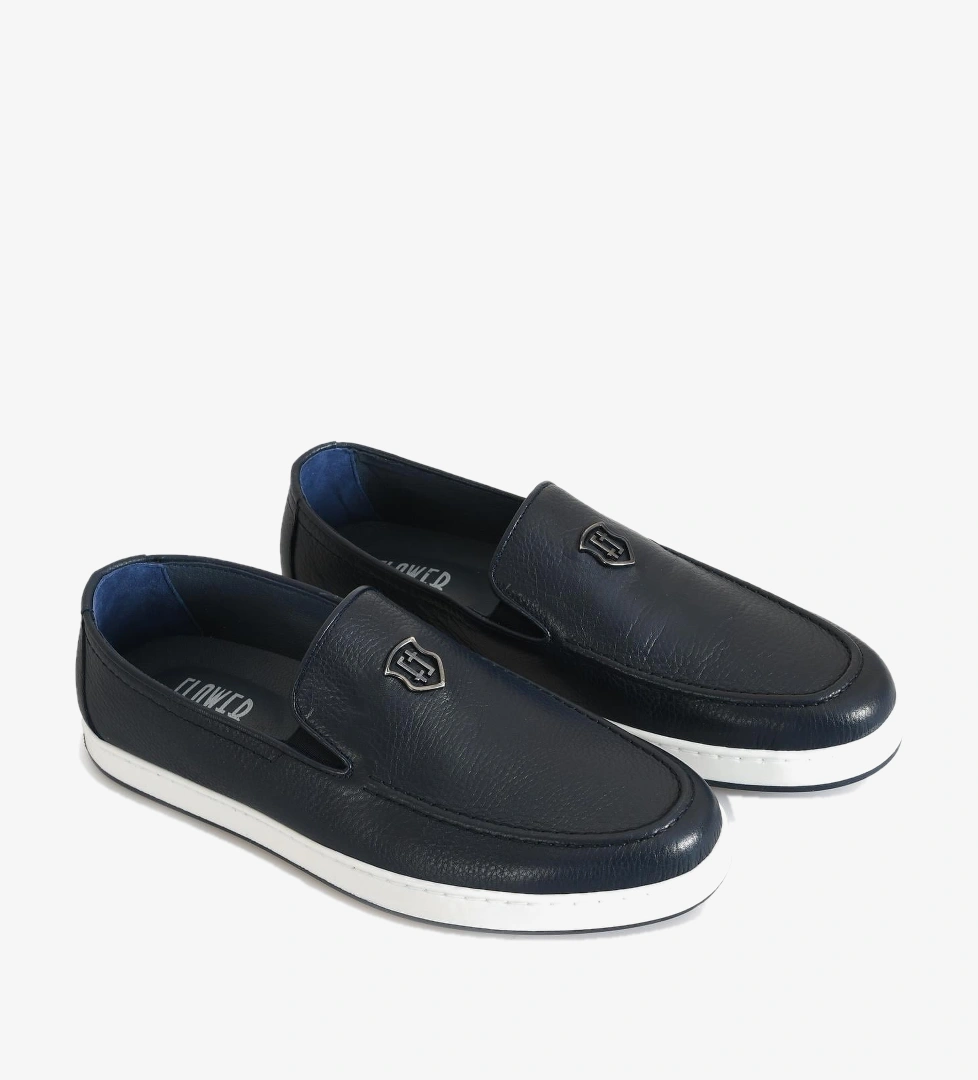 Lacivert Deri Erkek Loafer