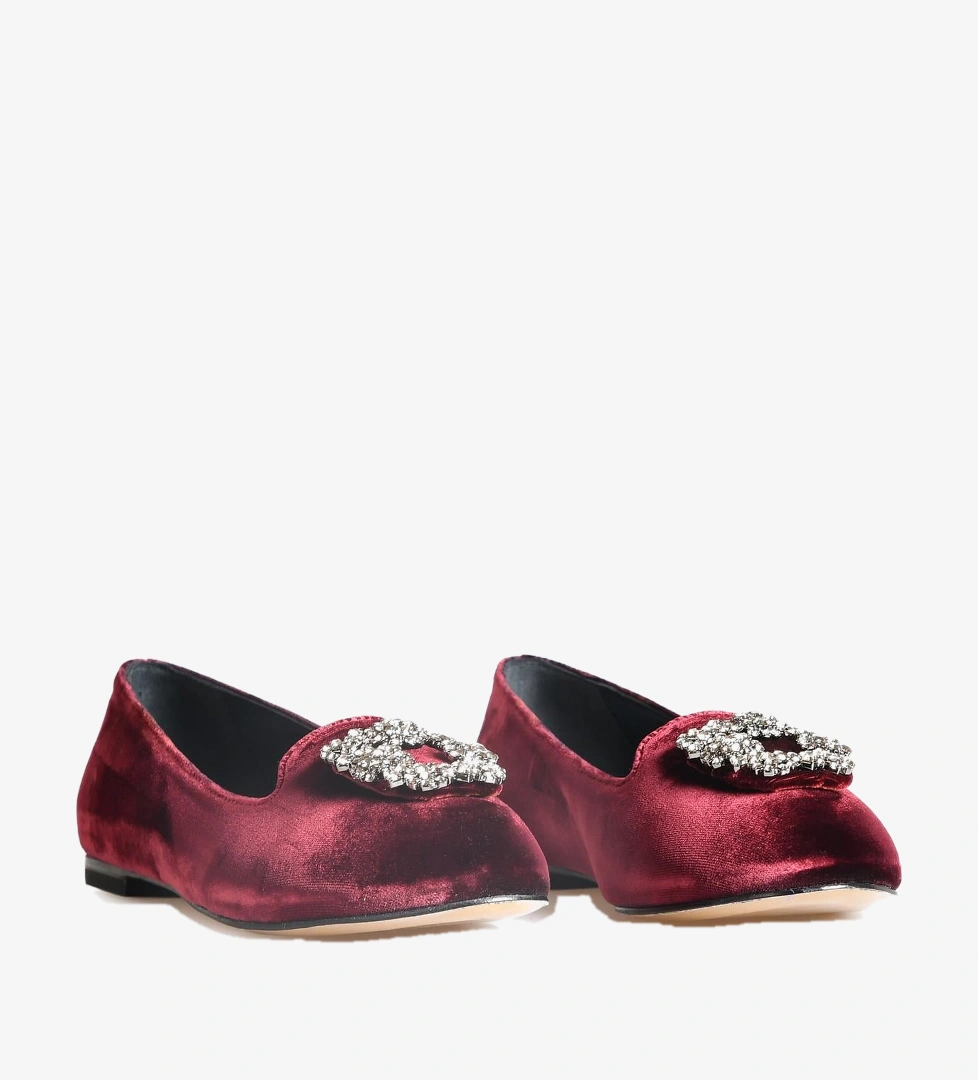 Flower Bordo Flower Kadife