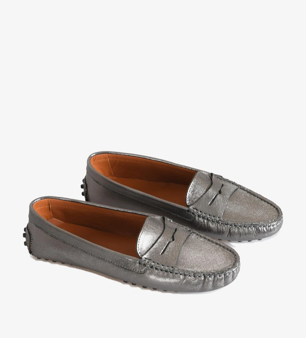 Flower Flower Platin A4132 Deri Kadın Loafer