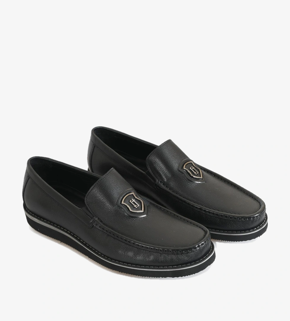 Siyah Deri Erkek Loafer