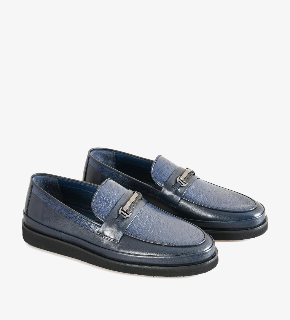 Lacivert Deri Erkek Loafer