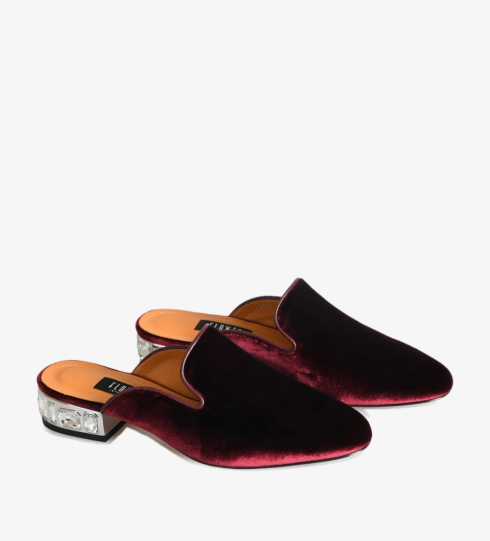 Flower Bordo Flower Kadife