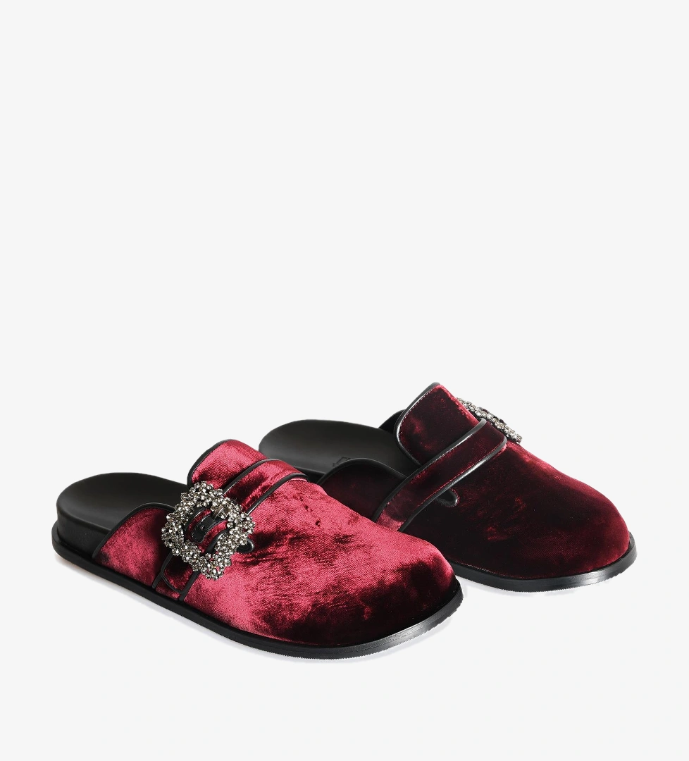 Flower Bordo Flower Kadife