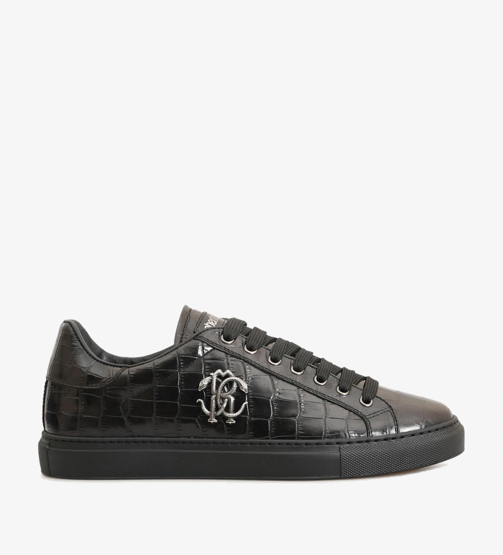 Roberto Cavalli Siyah Deri Erkek Sneaker