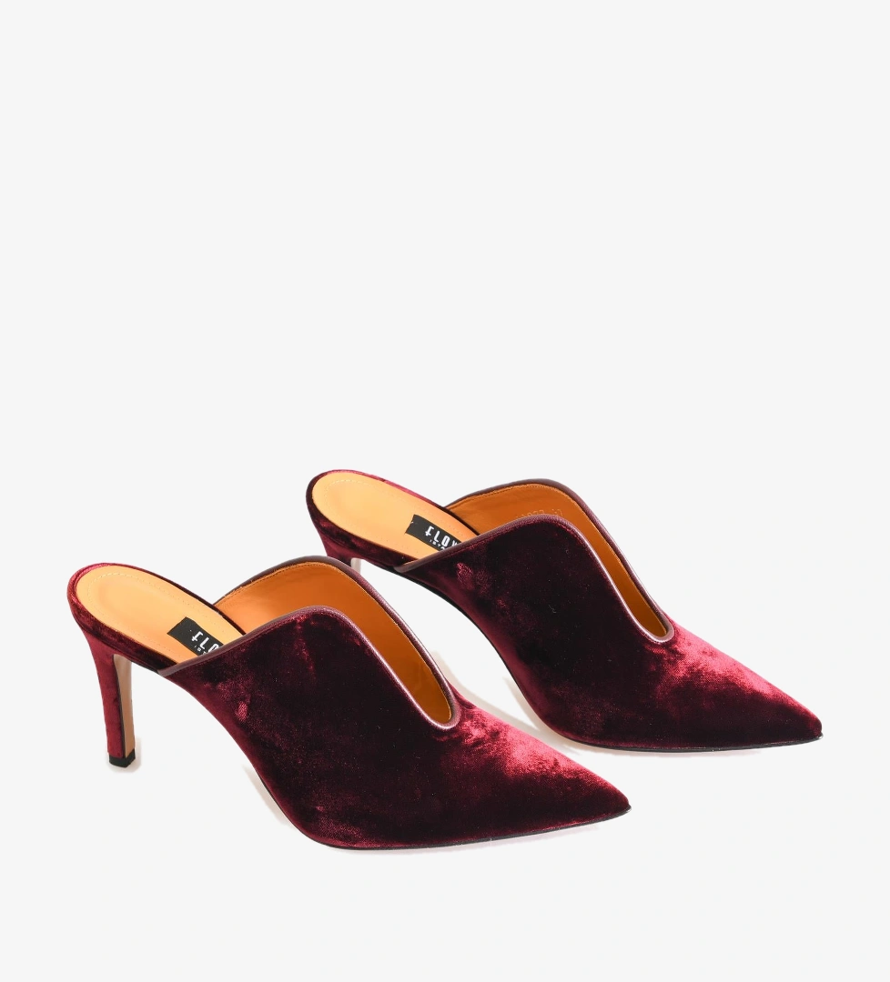 Flower Bordo Flower Kadife