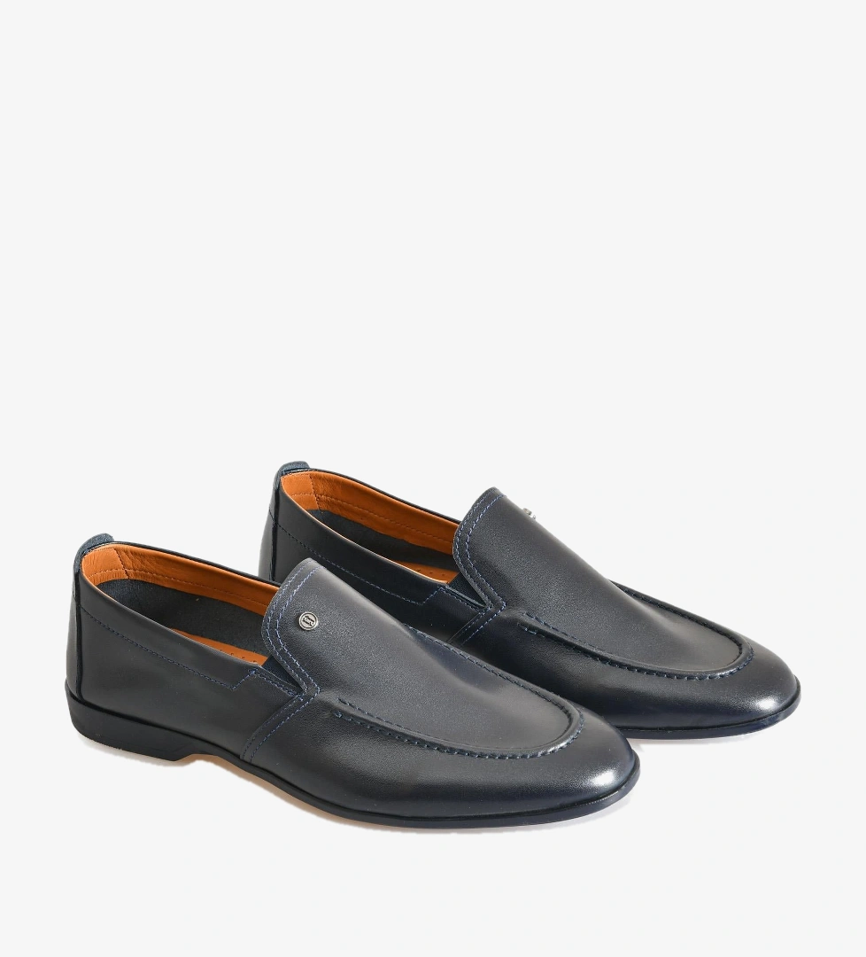 Lacivert Deri Erkek Loafer
