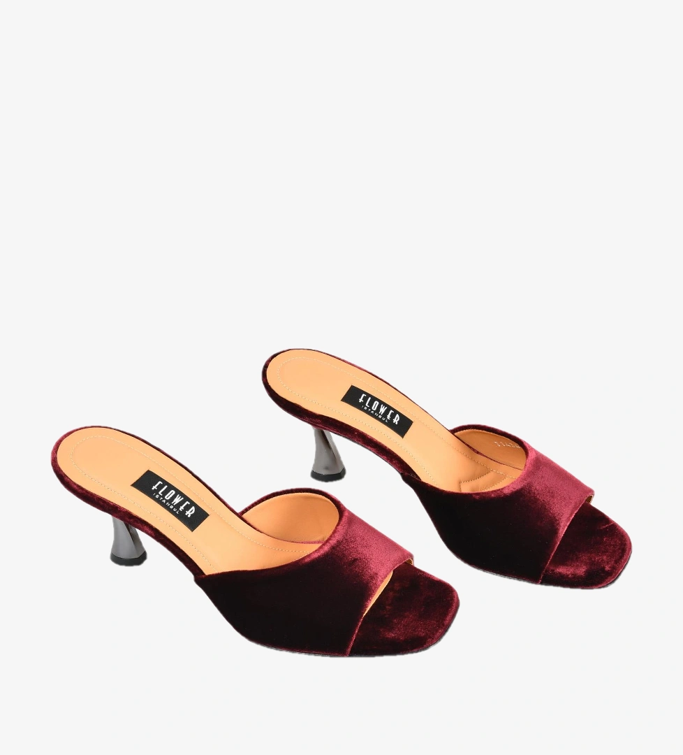 Flower Bordo Flower Kadife