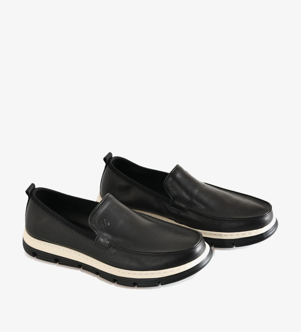 Siyah Deri Erkek Loafer