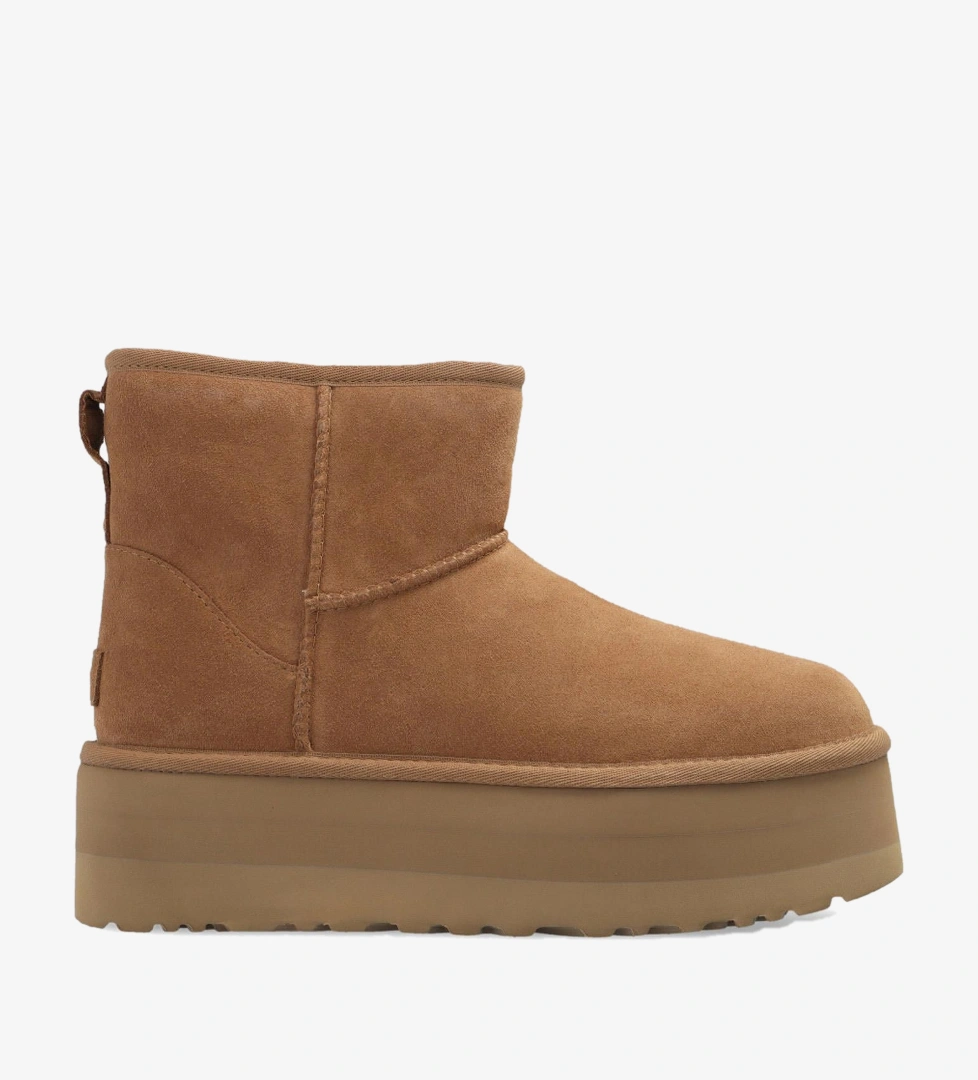 Ugg Taba Deri Classic Mini Platform Kadın Bot