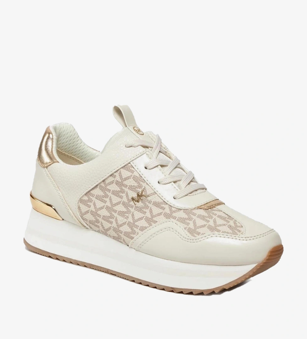 Michael Kors Bej Monogram Canvas 43R4RNFSAB Kadın Sneakers
