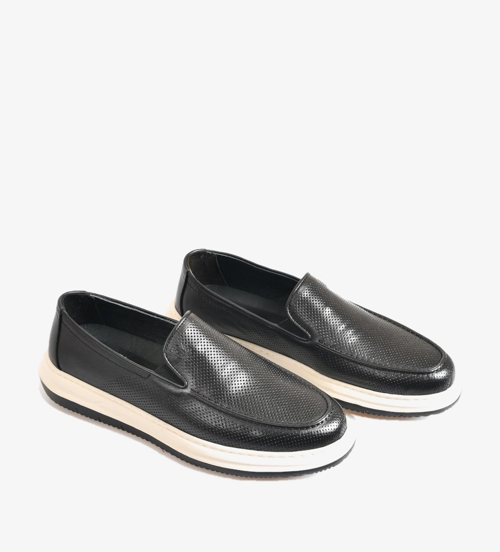 Siyah Deri Erkek Loafer