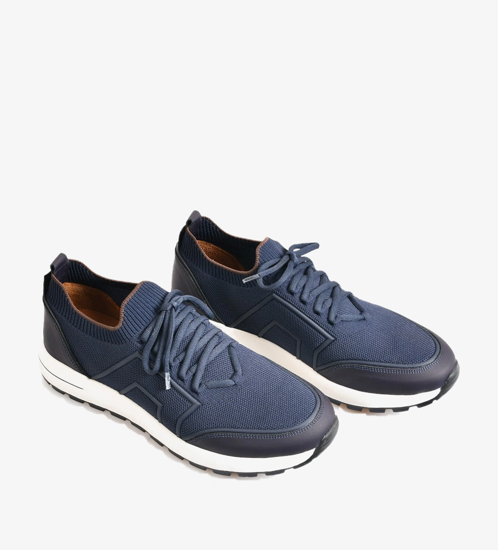 Lacivert Triko Bağcıklı Erkek Sneaker